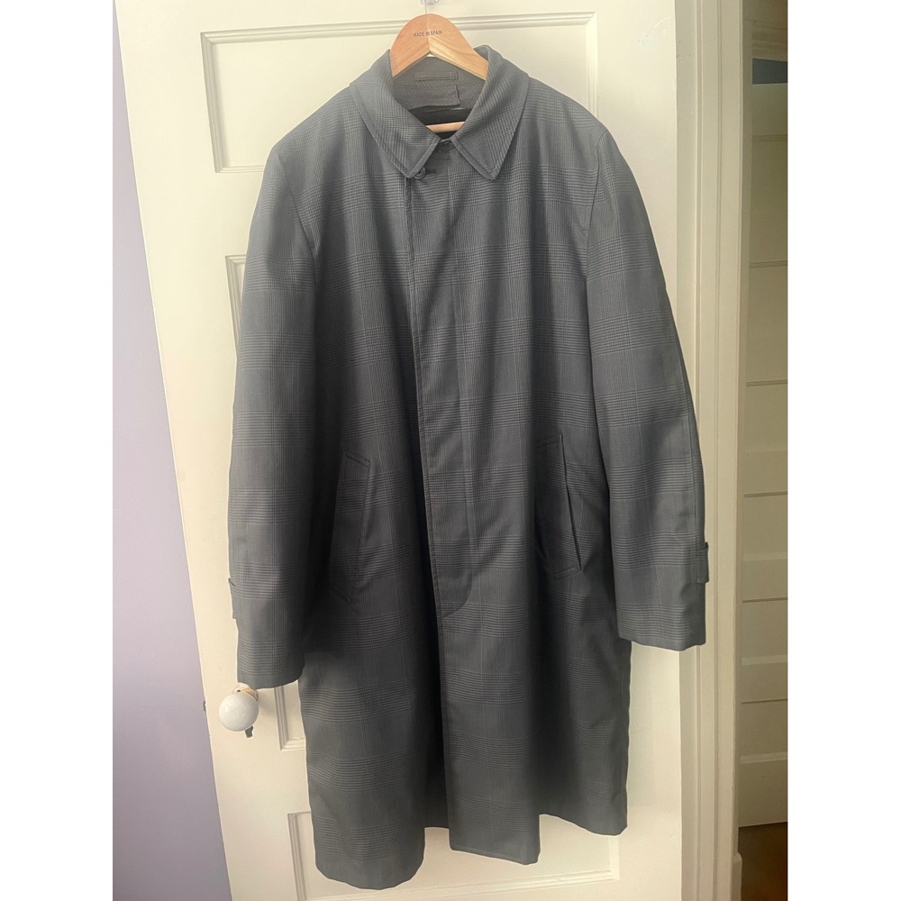 Vintage London Fog Maincoats 40L Glen Plaid Raincoat Paca Plush Alpaca Liner